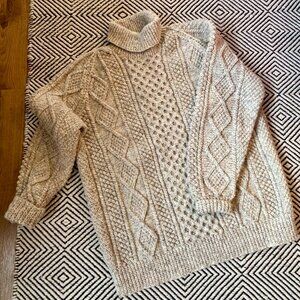 Never-worn, hand knit Irish sweater, 100% wool